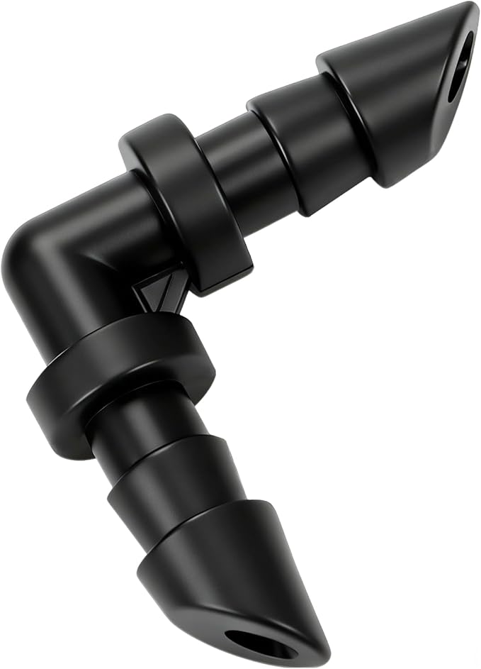 RedChili Drip Irrigation Universal 1/4" Barbed Elbow Fitting, 80 Pieces Drip System Parts 90 Degree Right Angle Connectors Fits 1/4-Inch Drip Tubing Irrigation For Drip Line Connection