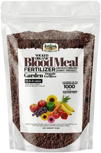 Old Cobblers Farm™ Wicked Organics Blood Meal – High-Nitrogen Soil Booster for Lush Lawn & Vigorous Garden Growth | Promotes Greener Foliage & Strong Roots | (5 lbs | 10 lbs | 15 lbs | 20 lbs) (15lbs)