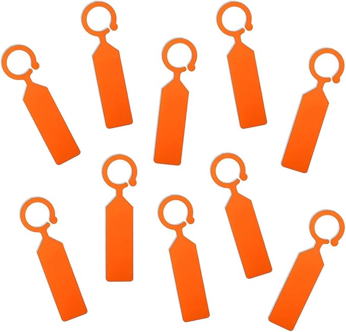 MHY 200 Pcs Thick Plastic Labels - Waterproof Garden Plant Tags - 4.3 inch Color Hanging Markers for Potted Plants, Nurseries, Trees, Gardening (Orange)