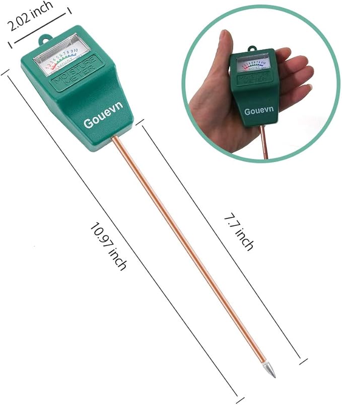 Gouevn Soil Moisture Meter, Plant Moisture Meter Indoor & Outdoor, Hygrometer Moisture Sensor Soil Test Kit Plant Water Meter for Garden, Farm, Lawn (No Battery Needed)