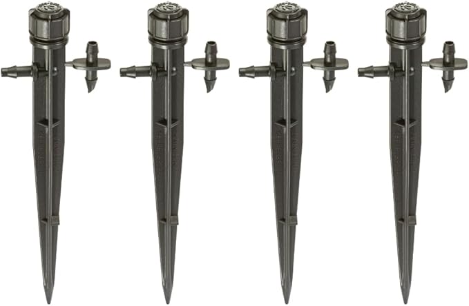 Rain Bird MUF-SPK4S Drip Irrigation Micro-Umbrella Bubbler on Stake, 360° Full Circle Pattern, 0-3' Spray Distance, 4-Pack