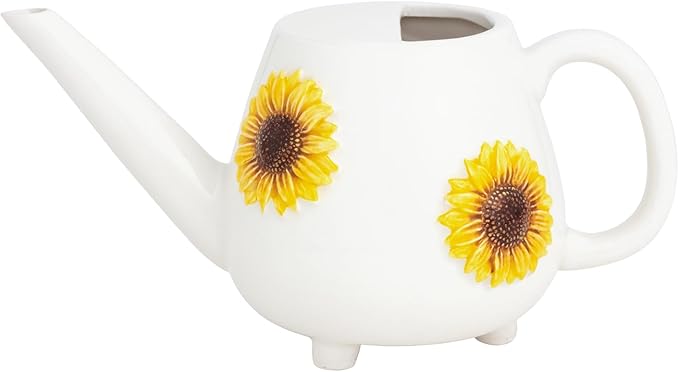 Mud Pie Sunflower Ceramic Watering Can