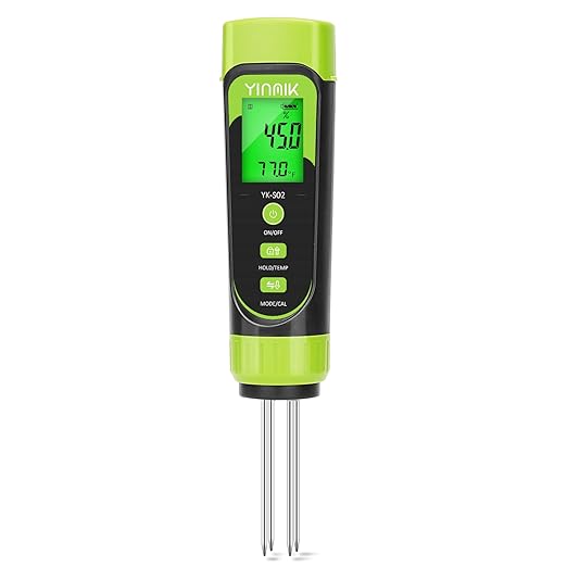 YINMIK Digital Soil Moisture Meter,Direct Soil EC Meter,3 in 1 Soil Hygrometer EC Indoor Plant Soil Moisture Meter for Water,House Plants,Great Hygrometer for Gardeners,Composters,Farmers,Nurseries