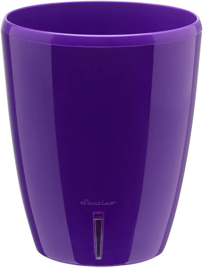 Santino 4.9 Inch ORCHIDEA Self Watering Pots for Orchids in Violet - Decorative Wicking Planter with w/Great Aerification, Drainage and Water Level Indicator