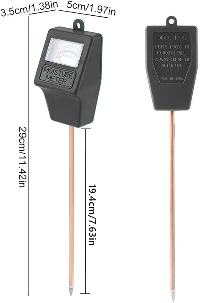 Soil Moisture Meter,Plant Hygrometer Moisture Sensor Plant Water Monitor for Potted Plants,Garden,Farm, Lawn(No Battery Needed)-Black