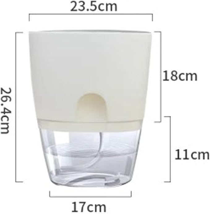 Self-Watering Planters, Plant Waterer for Indoor Outdoor Use Self Watering Plant Pot for Herbs Flowers Succulents, 2 Pcs (White, Extra Large)