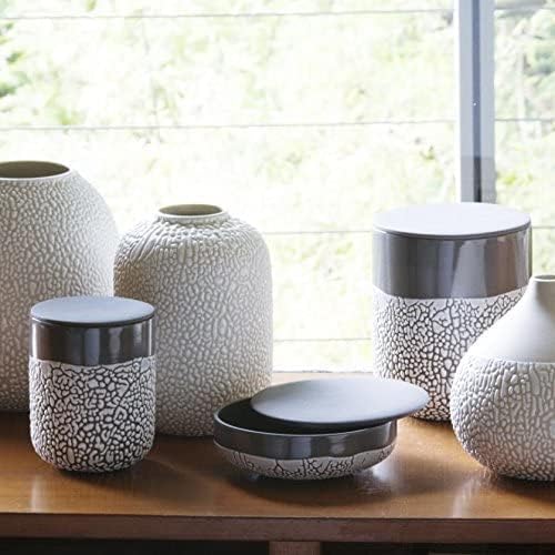 Hosley Set of 2 Lichen Box 5 Inch High Charcoal Floral Planter Ideal Storage or Gift for Wedding Home Study Knickknacks Trinkets Planter Candle Garden O9