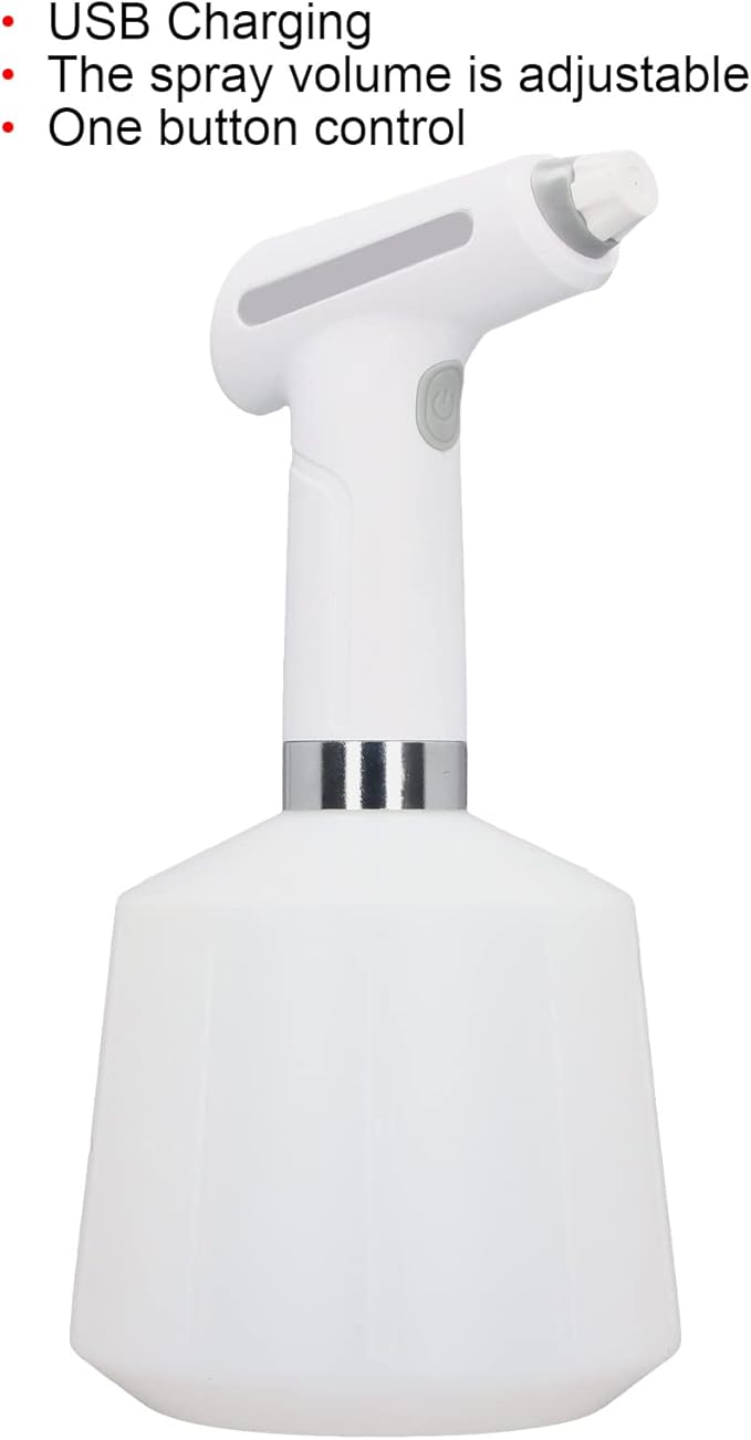 Electric Plant Spray Bottle, Electric Plant Waterproof Spray Bottle, Adjustable Volume Plant Sprayer(1.5L-Whhite)