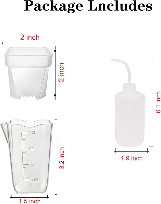 16 Pack 2" Mini Clear Self Watering Plant Pots, Plastic Planters with Bottom Water Tray & Watering Rope, Nursery Planting Pot for Indoor Out Door Plants