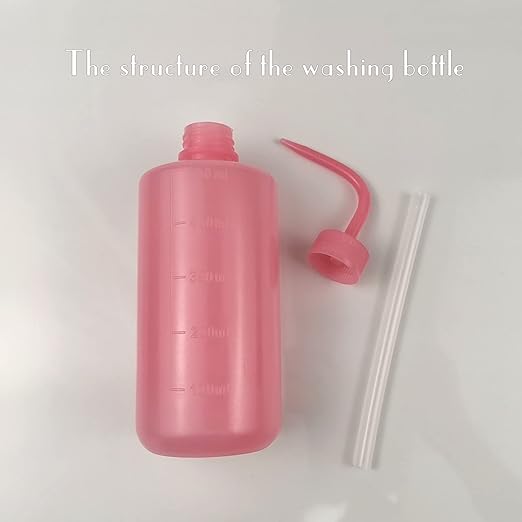 Valchoose Professional 500ml Safety Squeeze Bottle 16.9oz (Pink), LDPE No Spill, Plastic Wash Bottle (1Pack)