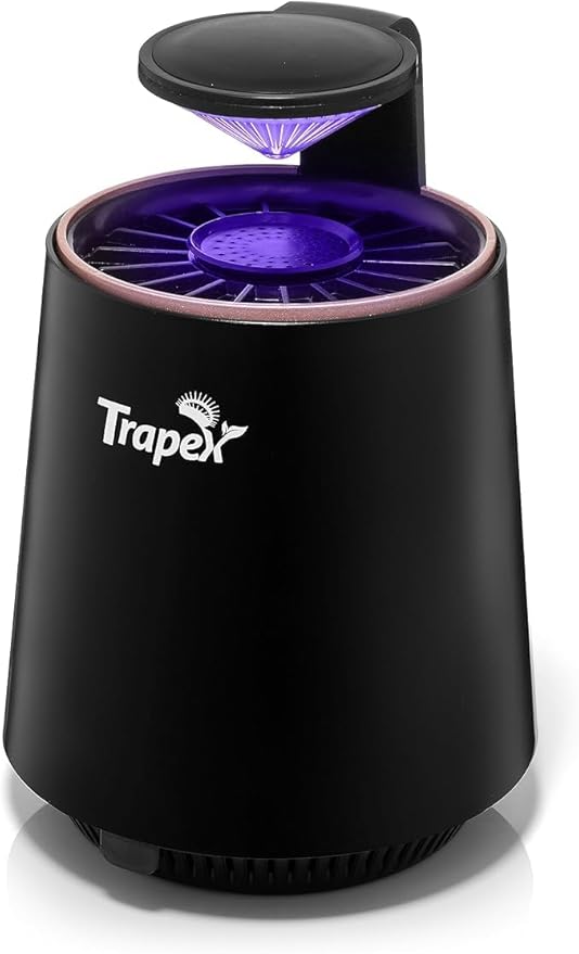 Indoor Fly Trap - Gnat Killer for Fruit Fly, Gnats, Moth, Mosquito & Bug with Refillable Bait Pod & 5 Sticky Pad Refills - Gnat Traps for House Indoor (Black)