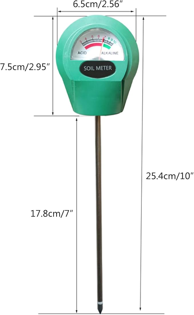 Yuly Green ABS Soil Moisture Detector Portable Handheld Meter Metal Probe Gardening Plant Flower Water Analyzer for Home Metal Probe Gardening Water Analyzer Test Instrument