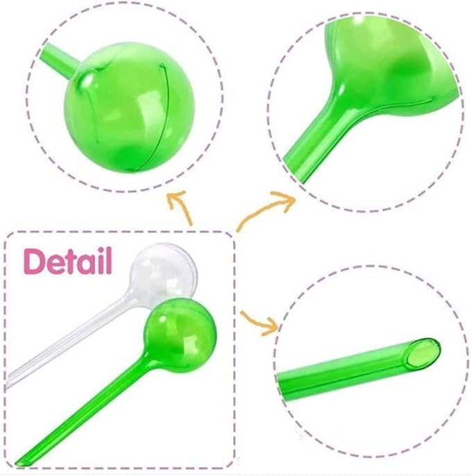 Yahpetes Automatic Watering Globe Plant Watering Globes Plastic Watering Bulbs Waterer Flower Water Drip Irrigationdevice Self Watering System (Clear+Green)