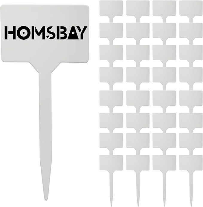 50Pcs Plant Labels,5 Inch 50 Pack Outdoor Tags Thick Garden Labels, Waterproof Durable Nursery Garden Markers, Strong Large Plant Markers for Vegetable Plants, Fruits, Flowers, Vine