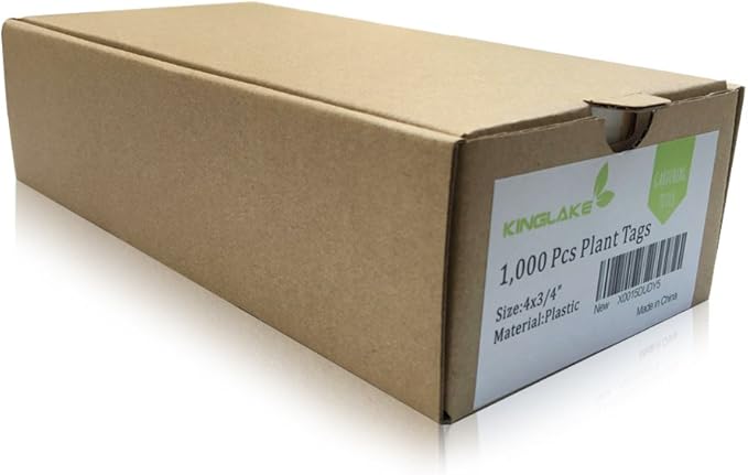 KINGLAKE 1000 Pcs 4 Inch Plant Tags Garden Nursery Labels Plastic Pot Labels White,Box of 1000