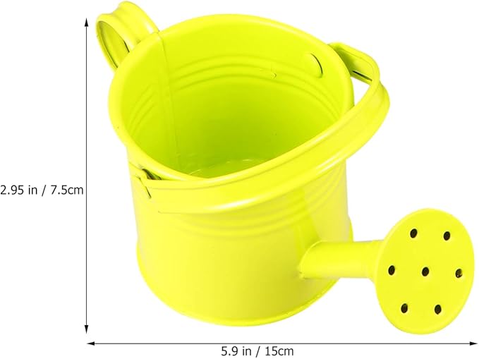DOITOOL Kids Metal Watering Can, 2pack Small Iron Watering Can for Gardening Succulents Bonsai Houseplants, Mini Water Pot for Children Sprinkling Bucket (Mixed Style: Beige, Blue)