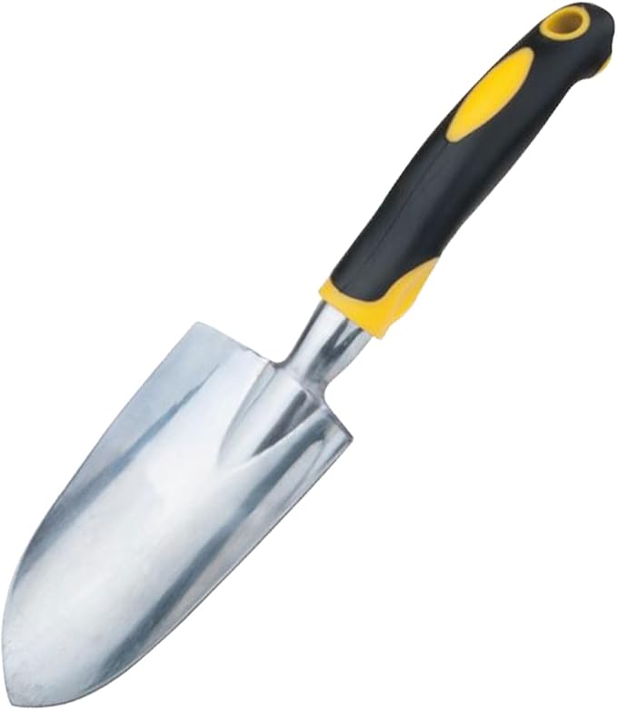 Garden Shovel Hand Trowel, Heavy Duty Gardening Tool with Ergonomic Handle, Non-Slip Soft Rubberized Handle Rust Resistant Garden Spade Garden Tools for Digging, Weeding, Planting, Transplanting