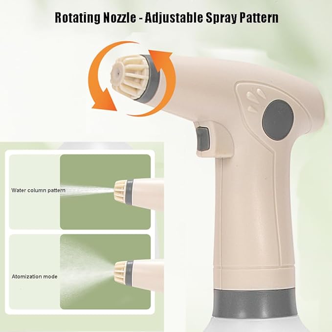 Electric Plant Sprayer, 1L Portable Automatic Garden Sprayer, USB Rechargeable Battery Powered with Adjustable Mist Nozzle for Cleaning Home, Gardening