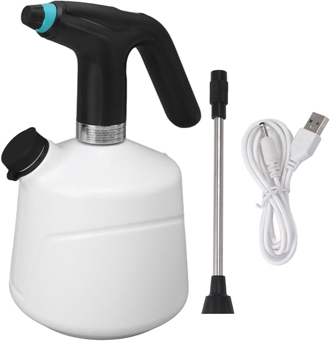 Electric Plant Spray Bottle, Rechargeable Battery, 6 Hours Lasting, Electric Quantity Display, Wide Spray Range, Water Injection Port, Suitable for Plants, Cars, Household (Black)