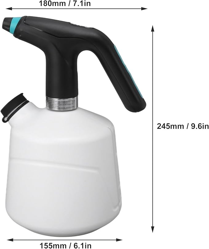 Dioche Electric Plant Spray Bottle with Large Capacity & Rechargeable Battery, Automatic Garden Tool for Indoor & Outdoor Use, Black (Black)