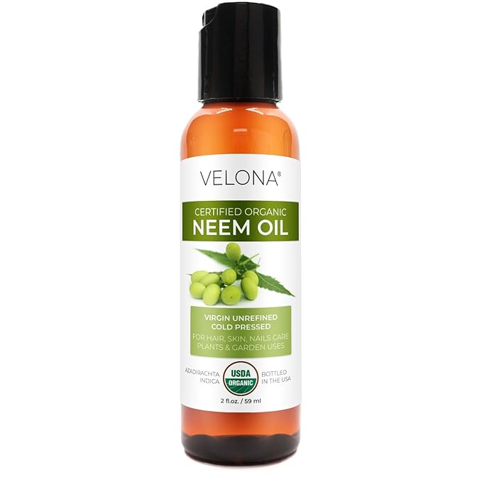 velona Neem Oil USDA Certified Organic - 2 Fl Oz | 100% Pure and Natural Carrier Oil | Virgin, Unrefined, Cold Pressed | Hair, Body and Skin Care | Use Today - Enjoy Results