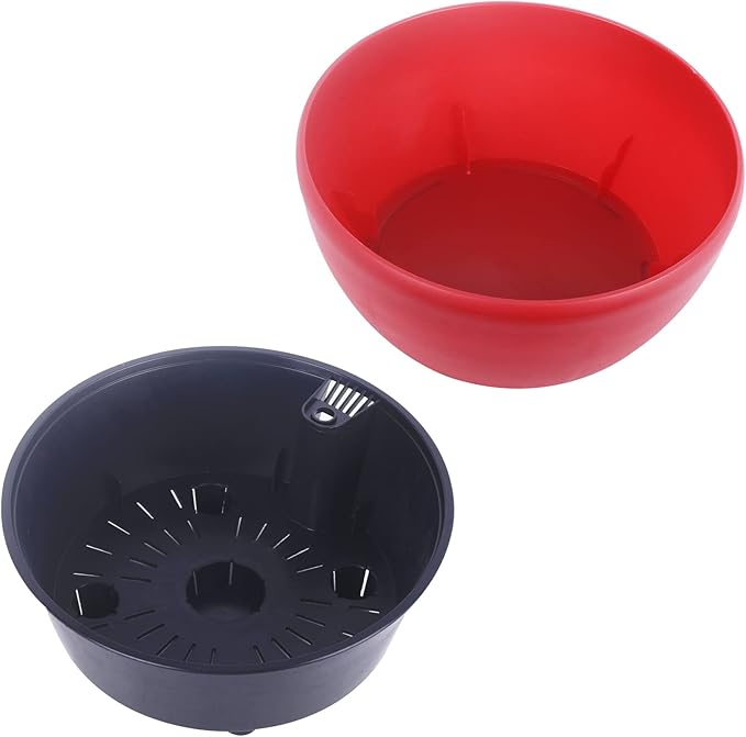 Vencer 11 Inch Plastic Round Self Watering Planter,Water Indicator,Modern Decorative Planter Pot for All House Plants Flowers, Herbs, Vegetables, Tropical,Red,VF-048R
