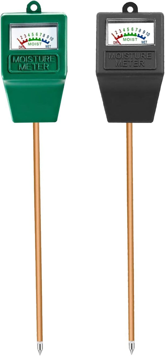 Soil Moisture Meter,2 Pack Plant Hygrometer Moisture Sensor Plant Water Monitor for Potted Plants,Garden,Farm, Lawn(No Battery Needed)-Green+Black