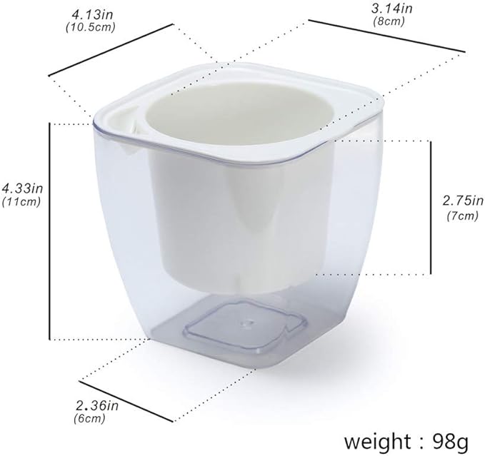 Self Watering Planter , FENGZHITAO African Violet Pots, Clear Plastic Automatic-Watering Planter Flower Pot Square Plant Pot for All House Plants, Succulents, Herb, African Violets (3 Packs Small)