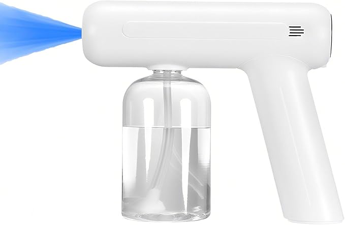 Atomizer Sprayer,Cordless Electric Fogger, Rechargeable ULV Nano Sprayer with Blue Light, 380ml Nano Spray Gun Handheld Fogger，Electrostatic Portable Spray