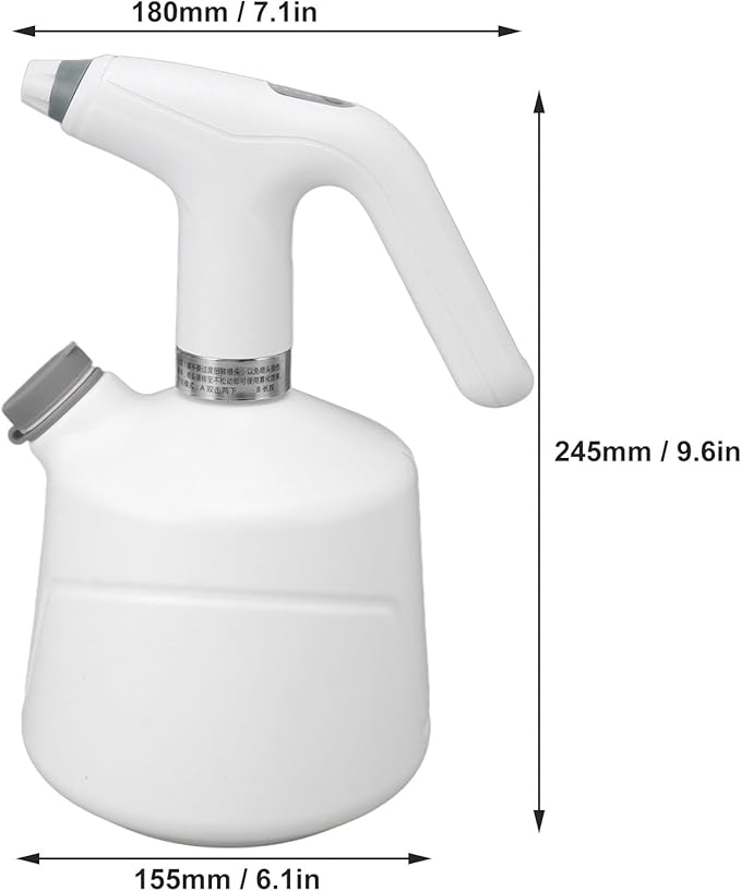 Jiawu Electric Spray Bottle, Rechargeable Plant, Automatic Watering Can, Handheld Sprayer Bottle for Indoor & Outdoor Plant Watering, Fertilization, Gardening (White)