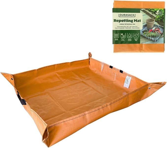 DURASACK 26"x26" Water-Resistant Repotting Mat – Indoor Plant Transplanting, Soil Change & Gardening Mess Control, Terracotta
