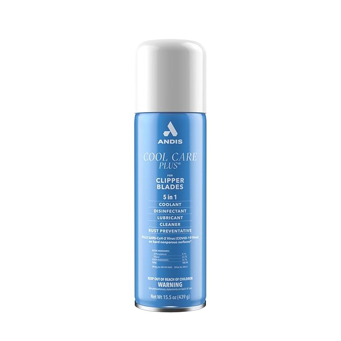 Andis 12750 Cool Care Plus 5-in-1 Clipper Spray, 15.5 oz Can, Blade Care and Treatment