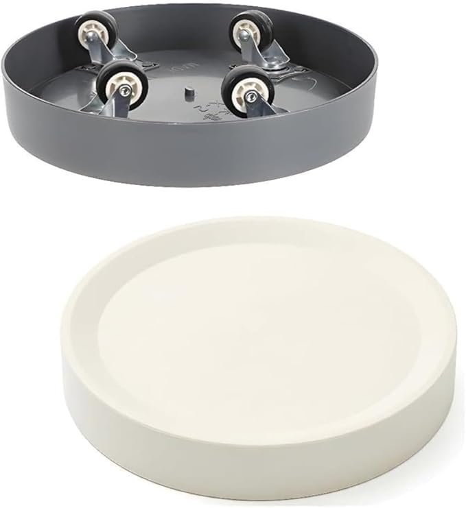 Plant Caddy with Hidden Wheels,2-Pack 10 Inch Gray+Light Gray Rolling Plant Stand Mobile Tray, Easy Move Small & Medium Pots, Air Purifiers - Protect Hardwood & Tile Floors