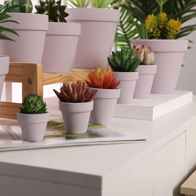 Yishang 2.5 inch Pink Terracotta Pots with Drainage Holes,Small Mini Clay Ceramic Pottery Planter,Cactus Flower Terra Cotta Pots,Succulents Nursery Pots for Indoor/Outdoor Plants,Crafts-12 Pack
