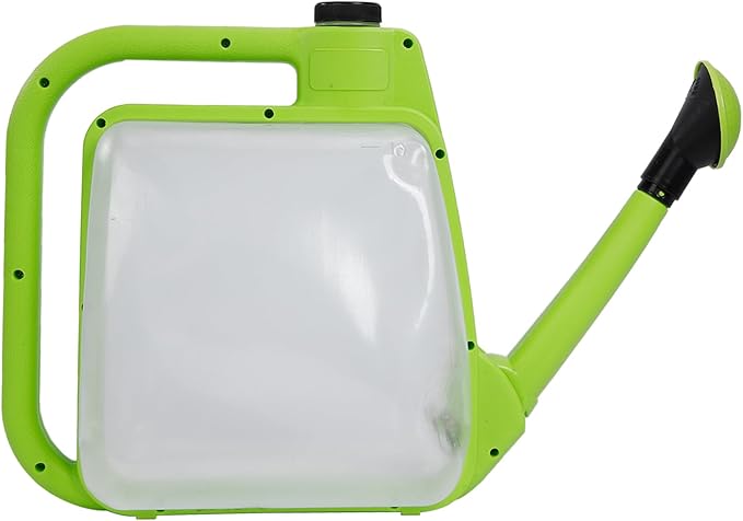 Foldable Transparent Plastic Watering Can 1.6Gal with Spray and Pour Nozzle for Indoor Outdoor Plants,Apple Green