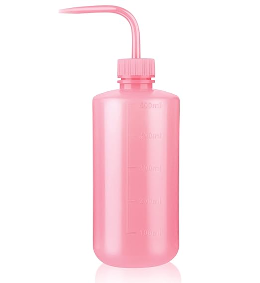 Valchoose Professional 500ml Safety Squeeze Bottle 16.9oz (Pink), LDPE No Spill, Plastic Wash Bottle (1Pack)