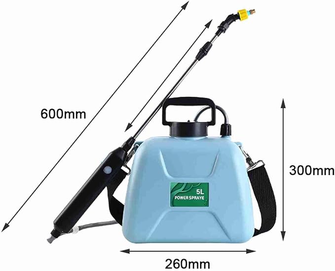 Garden Sprayer 5L, Shouldered Sprinkler with Telescopic, Handheld Electric Plant Spray Bottle, Atomizing Watering Bottle for Car Cleaning Pesticides Insecticides, Blue