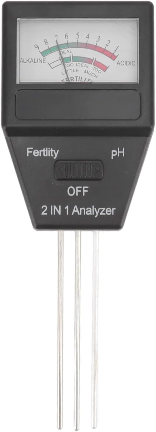 aqxreight 2 in 1 Soil Meter Fertility Tester with 3 Probes ABS Soil Meter Garden Supplies Fit for Home Garden Lawn Farm Indoor and Outdoor Use
