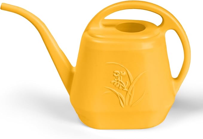 ZXJ Plant Watering Can - for Indoor and Outdoor Home Garden Plants - with Long Spout - Orange - 1/2 Gallon