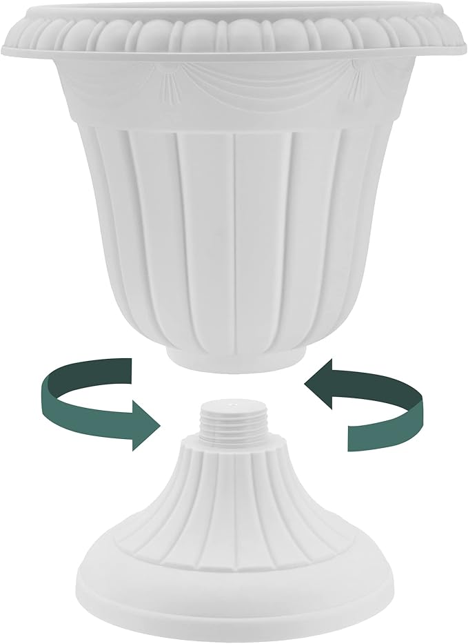 Arcadia Garden Products PL20CP Classic Traditional Plastic Urn Planter Indoor/Outdoor 10" x 12", Brushed Copper