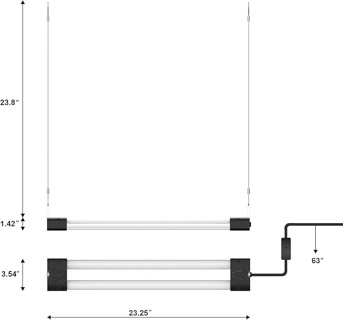 DYMOND BoostGro LED Seed Starter Grow Light Full Spectrum Linkable 5000k Daylight + 660nm Red + 450nm Blue Indoor Plant Lighting Fixture (2 FT, Black)