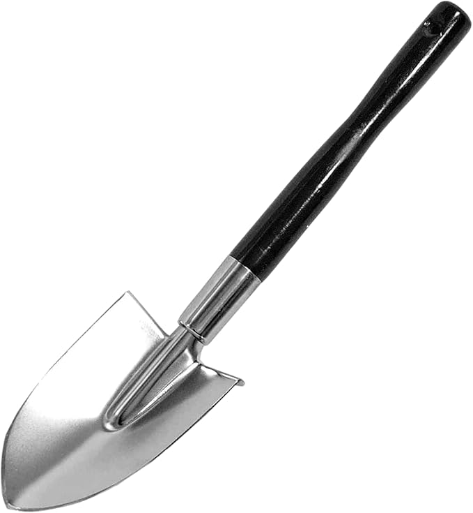 Garden Shovel Hand Long Handle 18-1/2" Heavy Duty Japanese Steel Wood Handle, Made in Japan, Long Handle Garden Trowel Tool for Digging and Transplanting, Silver
