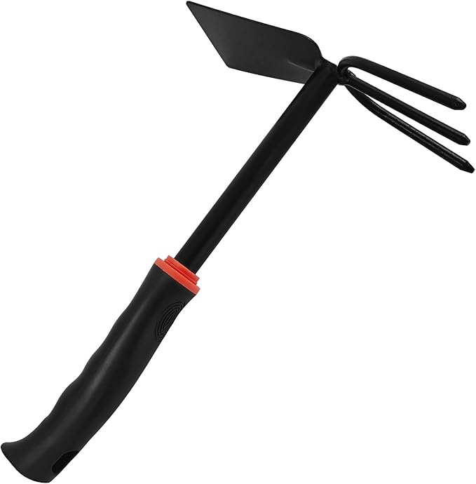 FR Hand Hoe and Cultivator Tool – 2-in-1 Garden Weeder Rake with Ergonomic Grip – Manual Soil Loosener for Tight Spaces, Pots & Vegetable Gardens