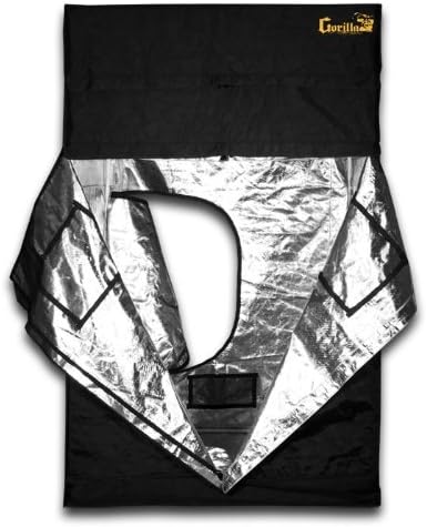 Gorilla Grow Tent | Complete Heavy-Duty 1680D Reflective Hydroponic Grow 5-Foot by 5-Foot Tent for Growing Indoor Plants with Free 1-Foot Height Extension Kit, Windows, Floor Tray