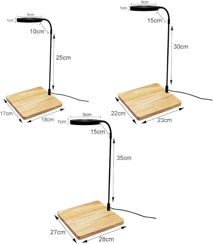 LED Aquarium Light 360 Degree Full Spectrum LED Light with Bamboo Board 10W Nano Fish Tank Light USB Powered Flat Nano Aquarium Light Bett a Fish Tank Light for Plant Growth