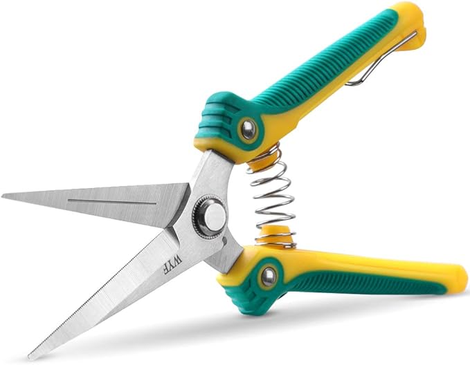 WYF Pruning Scissors, Professional Garden Shears - Straight Stainless Steel Blades - Sharp Gardening Hand Pruner for Garden Harvesting Fruits, Vegetables, Trimming Flowers and Plants, 8.1IN