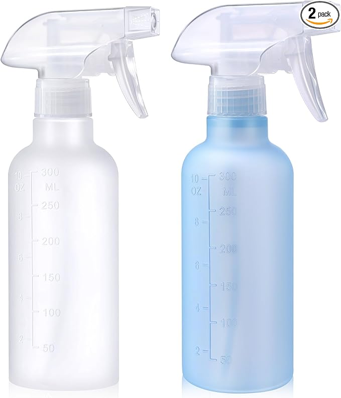 VEXPLO Spray Bottles, Small Spray Bottle for Hair Cleaning Plants Pet, Mist/Stream Adjustable, BPA-free Plastic Water Squirt Bottle 10 oz (300ml), 2 Pack