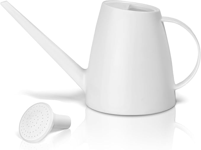 Watering Can - for Indoor and Outdoor House Plant Garden - with Long Spout - 1/2 Gallon - White