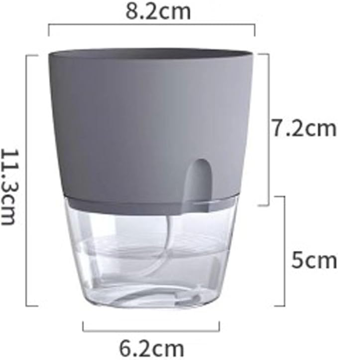 Self-Watering Planters, Plant Waterer for Indoor Outdoor Use Self Watering Plant Pot for Herbs Flowers Succulents, 2 Pcs (Gray, Small)