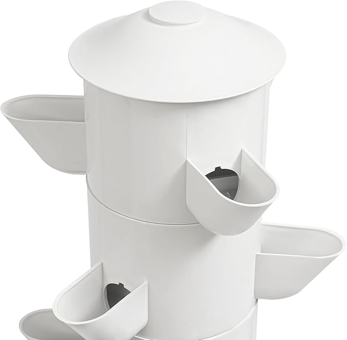 Hydroponic Tower, 7.93 Gal Water Tank 15 Layer 45 Holes Hydroponics Growing System Kit, for Growing Flowers, Vegetable, Strawberries, Lettuce